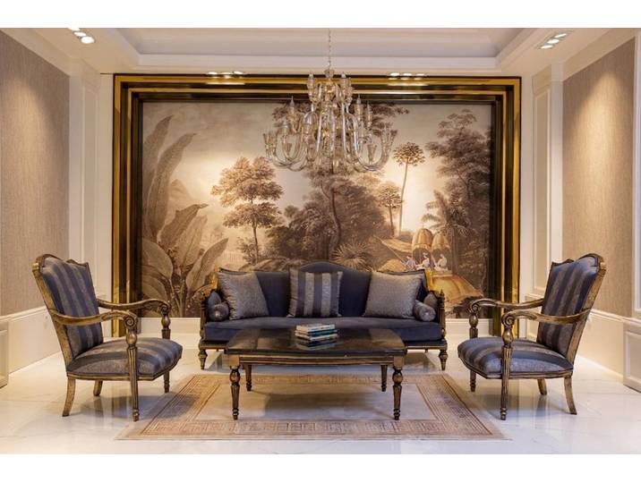 JVmoebel Loungesessel Eleganter Sessel Goldakzente Klassisch Luxuriös Stilvoll Modern (1-St), Made in Europa