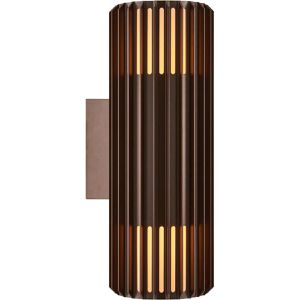 Nordlux Wandleuchte Aludra Double Seaside Aluminium außen IP54, 230 V, Up & Down, braun, mit E27-Fassung