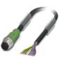 Phoenix Contact M12 Sensorleitung PVC 8-polig Stift gerade A-Kodierung, Länge 10,0 Meter tiefschwarz RAL 9005, Kabel 1415719