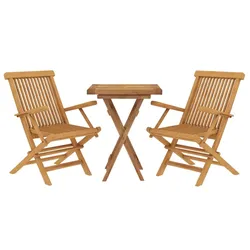 Helloshop26 - 3-teilige Garten-Essgruppe Gartenmöbel Massivholz Teak 02_0013603