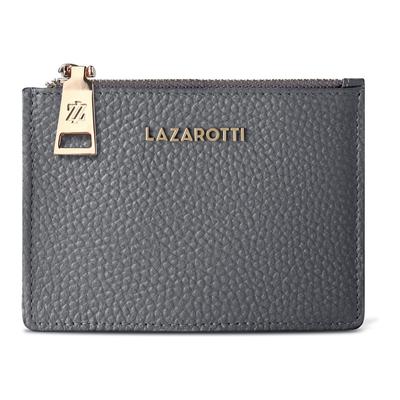 Kartenetui LAZAROTTI "Bologna Leather Schlüsseletui Cardholder RFID Leder 11,5", Damen, grau, Leder, Kleinlederwaren