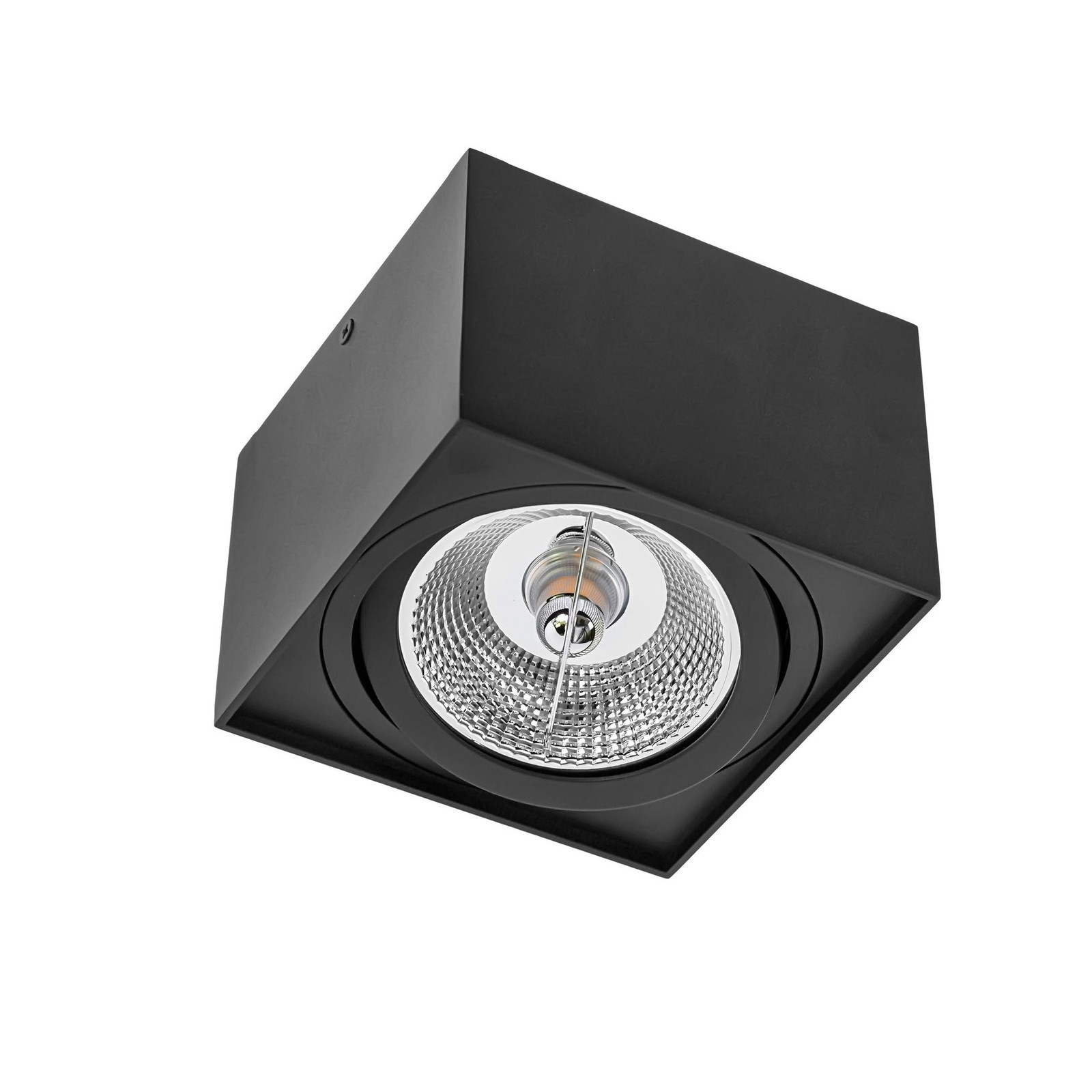 Spectrum inbouwspot Chloe AR111, zwart, vierkant, B/D: 14,5 x 14,5 cm, max. 50W, GU10 fitting, kantelbaar