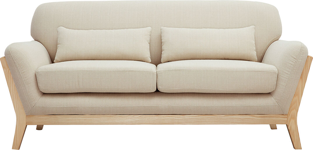 Miliboo Sofa skandinavisch 2 Plätze beiger Stoff YOKO