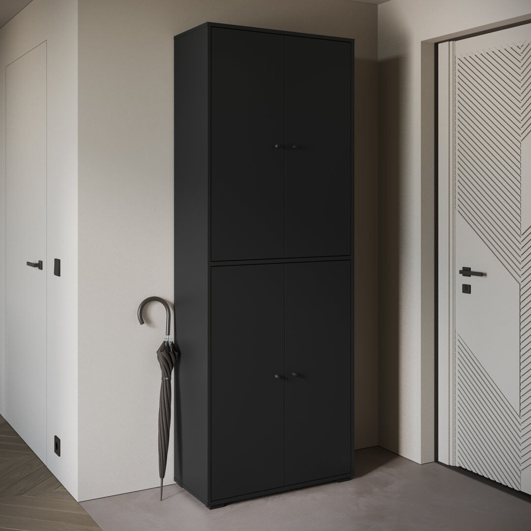 17 Stories Temia Laminate Wardrobe Black 190cm H X 70cm W X 33cm D
