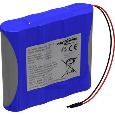 Ansmann 4S1P Akkupack 4x 18650 Kabel Li-Ion 14.5V 3500mAh Akkupack 4x Li-Ion 14.5V 3500 mAh