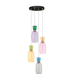 Nova Luce 9030549 PLUMA Pendelleuchte Grün/Gelb/Pink/Blau/Lila/Rauch