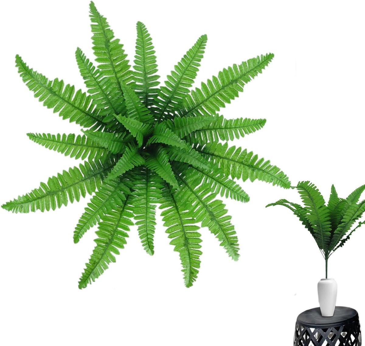 Groene kunstvaren voor binnen decoratie UV-bestendig 58 cm lengte