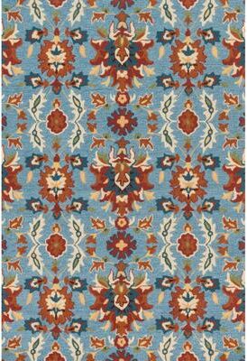 Alexander Home Valentina Hand-hooked Floral Ocean Area Rug