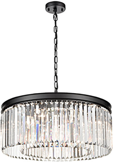 Mercer41 Schroeder 8 - Light Crystal Chandelier Black 178cm H X 60cm W X 60cm D