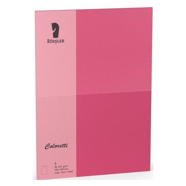 Rössler Coloretti Karten B6 Pink im 5er Pack ungefalzt zum Selbstgestalten (5 Stk.) (220772554)