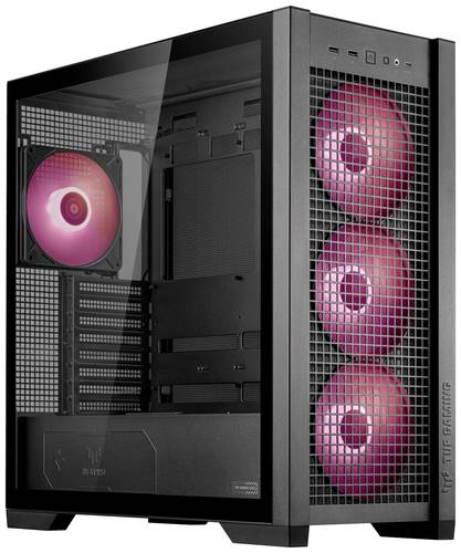 Asus TUF Gaming GT302 ARGB Midi-Tower PC-Gehäuse Schwarz 4 vorinstallierte Lüfter, Integrierte Beleuchtung, Staubfilter