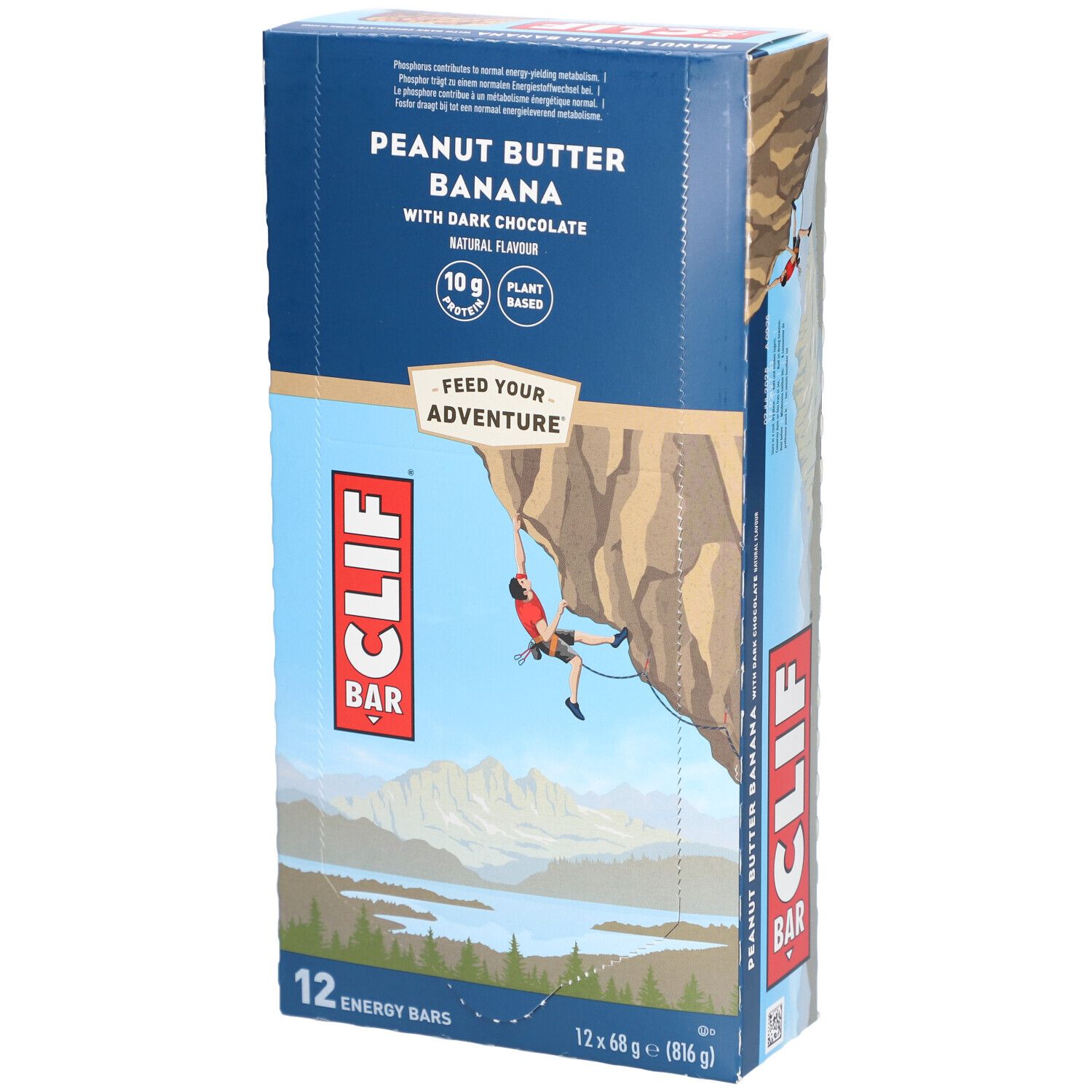 Clif Bar, Peanut Butter Banana Dark Chocolate 12x68g 12x68 g Futter