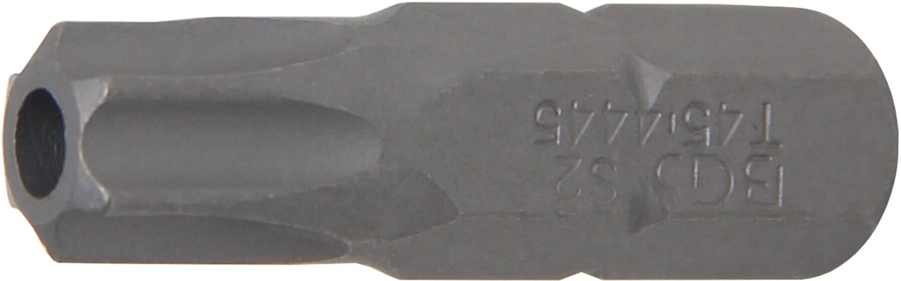 BGS Bit 4445, Länge 30 mm, Antrieb Außensechskant 8 mm (5/16"), T-Profil (für TX) mit Bohrung T45 ; BGS technic)