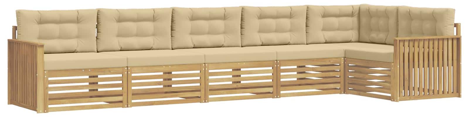 Garnitur aus 6 Outdoor-Sofas, Farbe Beige, Material: Polyester
