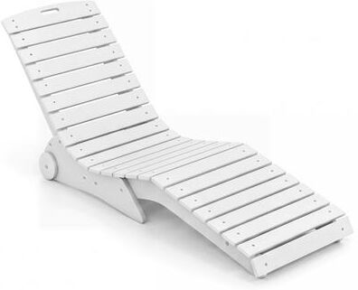 Costway In-Pool Lounge Chair with Weighted Anti-Floating Design 450 LBS for Baja Shelf-White