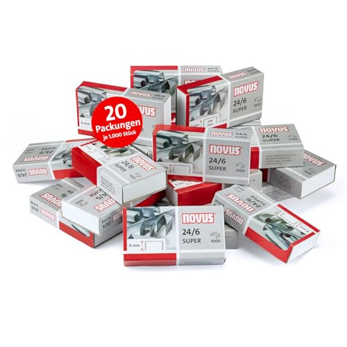 Novus Nietjes 24/6 DIN SUPER, 20.000 stuks (20 verpakkingen van 1.000 stuks)