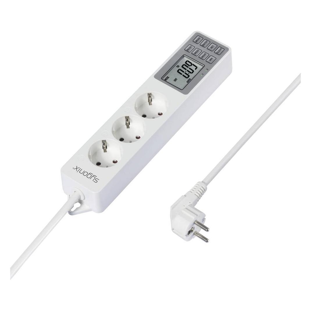 Sygonix SY-4675078 Steckdosenleiste mit Schaltuhr 3fach Weiss Schutzkontakt 1 St. (3x, CEE 7/3) (SY-4675078)