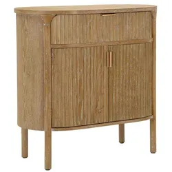 Mauro Ferretti Göteborg Schrank 81x46x82 cm - Moderner Schrank mit geschlossenem Fach und Schublade - Naturholz- und Eisenoberfläche