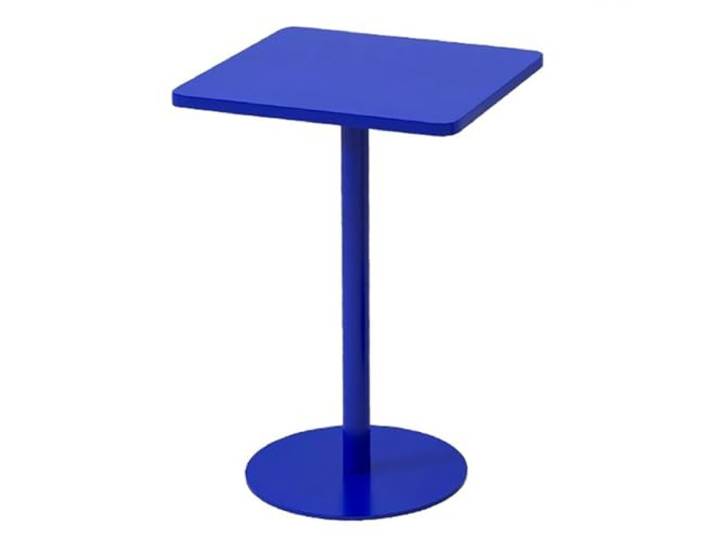 HGYNBCP Kleiner quadratischer Beistelltisch aus Eisen for den Innen- und Außenbereich, einfache Montage(Blue,60x72cm/24x28in)