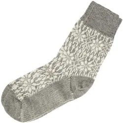 Norweger Sterne Socke - Grau/Natur 42-43
