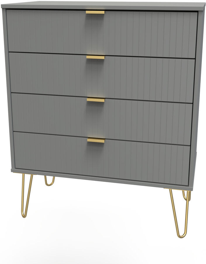 Canora Grey Fully Assembled Alojz 4 - Drawer Chest of Drawers Dusk Grey 88.5cm H X 76.5cm W X 41.5cm D