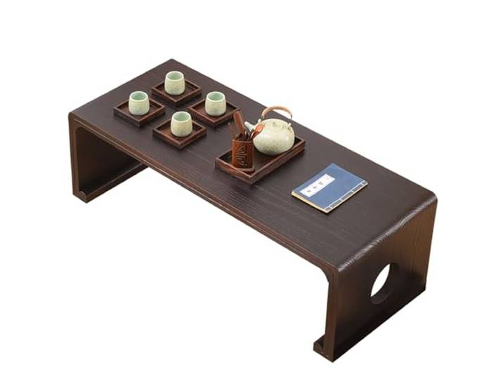 CHDdfhRH Massivholz-Nachttisch Kreativer Wohnzimmer-Couchtisch Vielseitig(Black,100 * 50 * 30cm)
