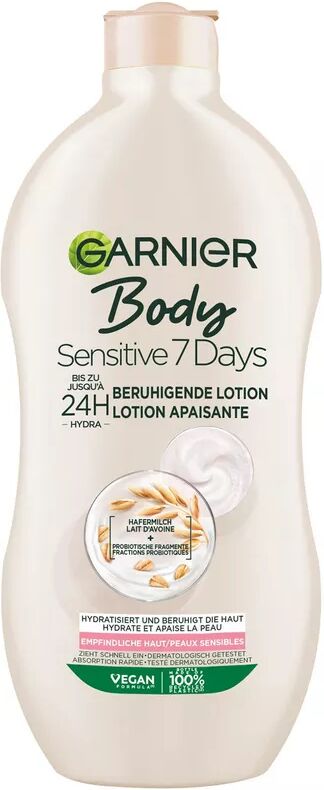 Garnier - Body Sensitiv 7 Tage Beruhigende Milk mit Hafermilch für trockene und empfindliche Haut, 400 ml