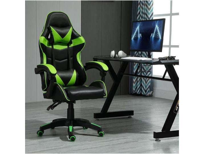 mcc direct Chaise de bureau ergonomique pivotante fauteuil de jeu vert