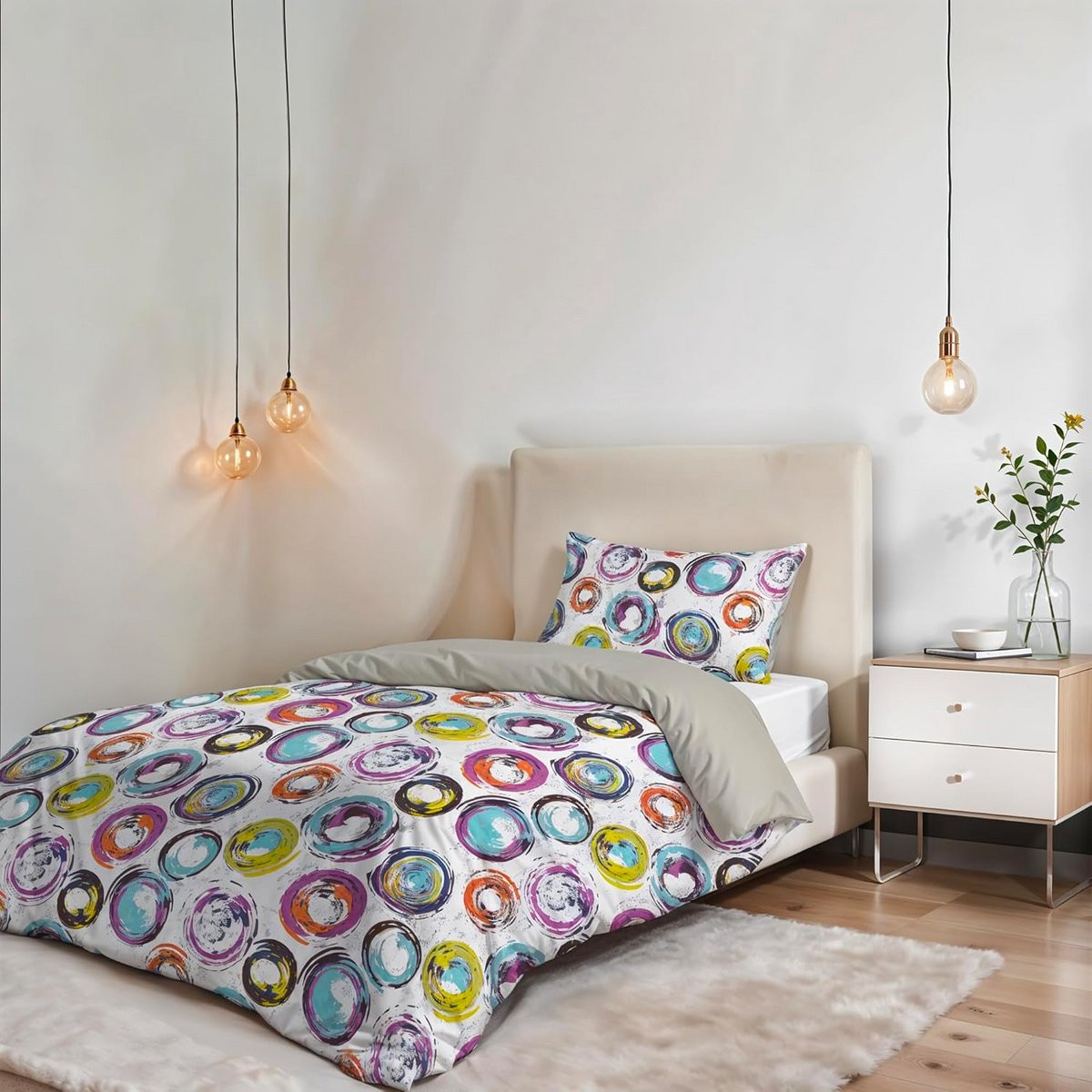 Fantasy Italian Bed Linen Dekbedovertrek met abstracte print voor volwassenen in microvezel