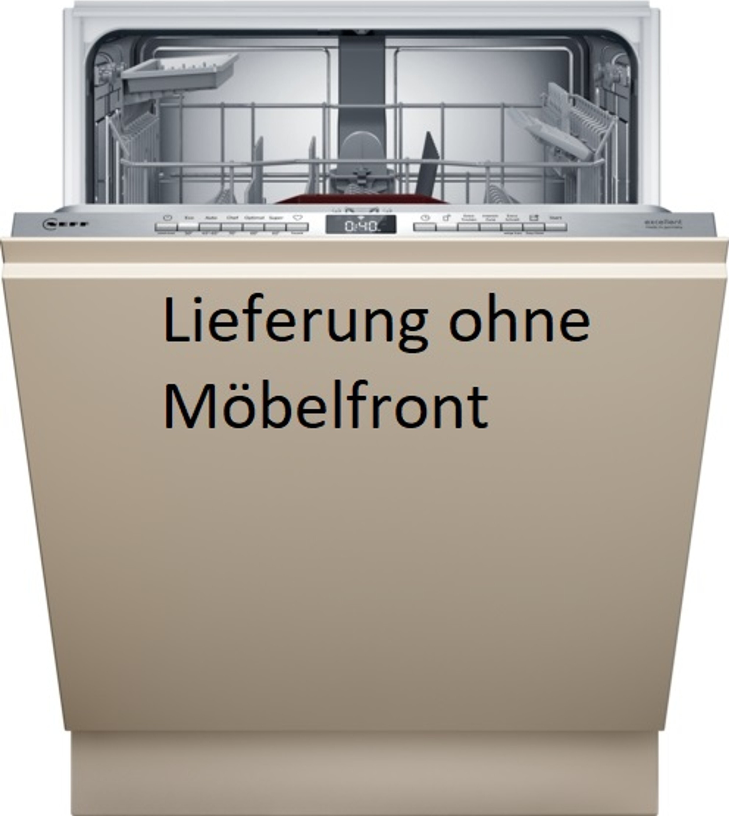 Neff N 50, Voll integriert, Standardgröße (60 cm), Silber, Weiß, Tasten, Kabellos, LED