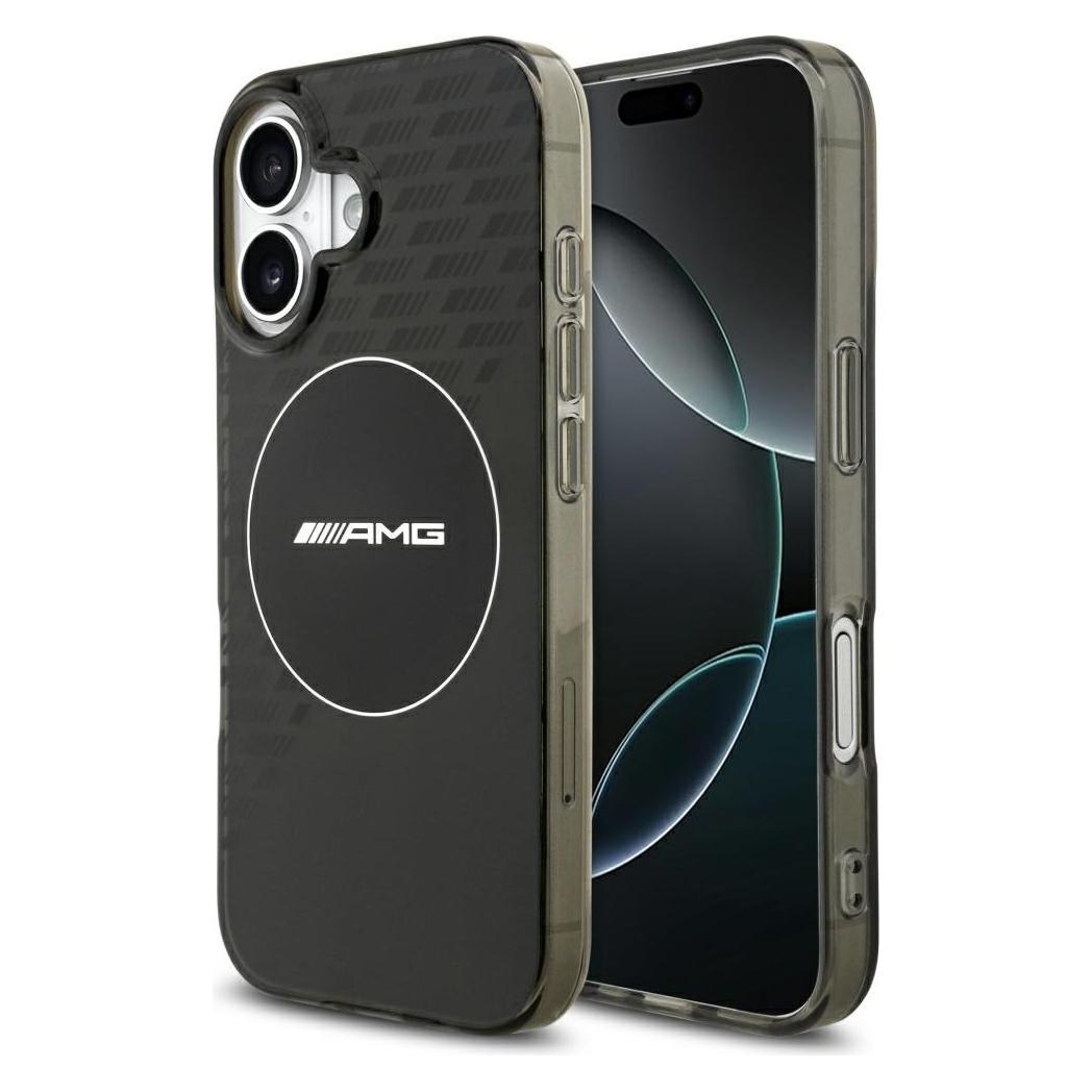Mercedes AMG Double Layer Transparent Smocked MagSafe Case for iPhone 17 Black (Apple iPhone 17) (AMHMP17S24HTRDK)