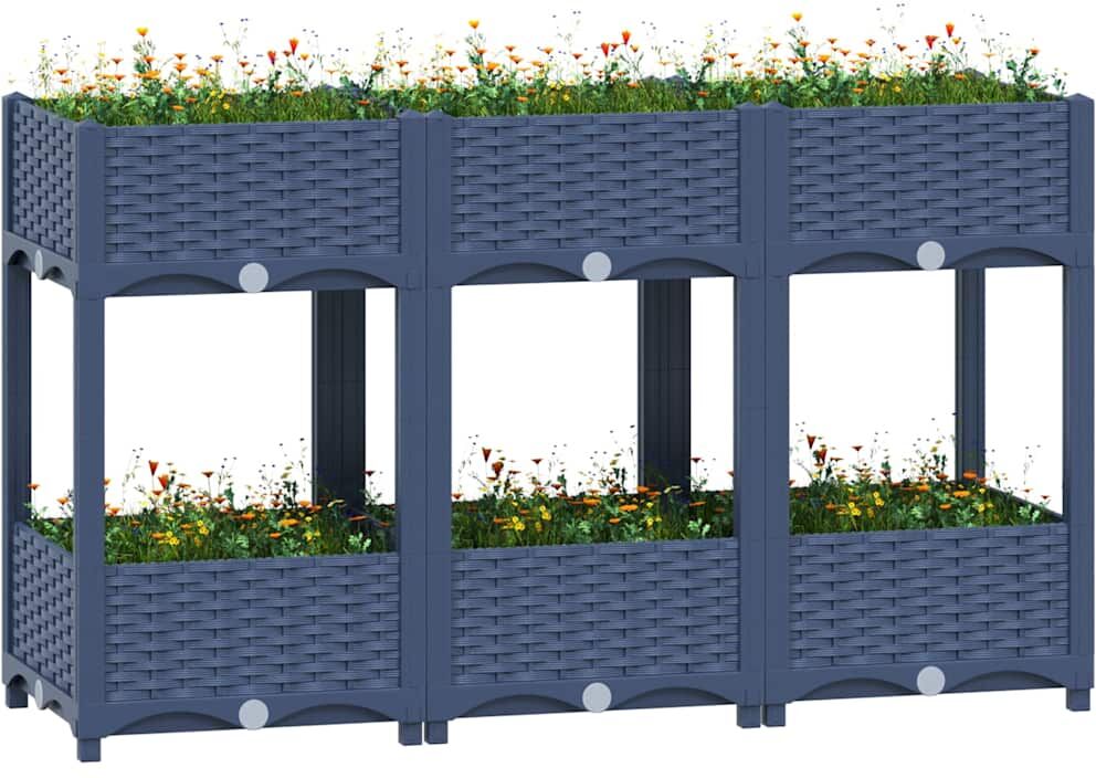 vidaXL Arriate polipropileno 120x40x71 cm Gris