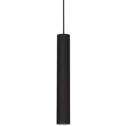 Ideal Lux Pendelleuchte LOOK SP1 D06, IP20, Ø 6cm / 40cm, GU10 max. 28W (inkl. LED 7W 3000K 540lm 50°, CRi >90, on-off), schwarz IDEA-104928
