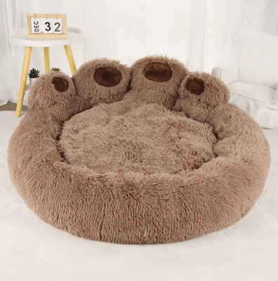 Inspire Picks Fluffy Winter Dog Bed Warm Plush Pet Sofa Basket For Dogs & Cats coffee l 70cm