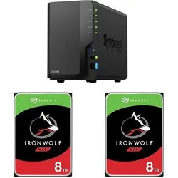 Synology DiskStation DS225+ Seagate IronWolf - 8 TB (2 x 8 TB, Seagate Ironwolf), NAS, Schwarz