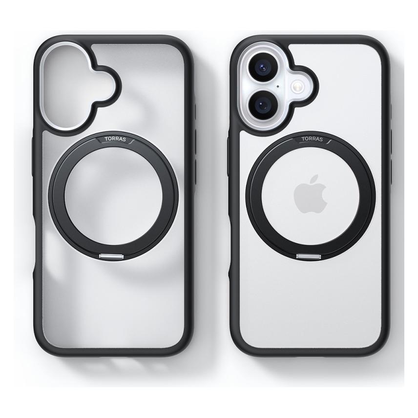 Torras Ostand R Fusion Case for iPhone 16 (Black) (Apple iPhone 16) (X00FX1873)