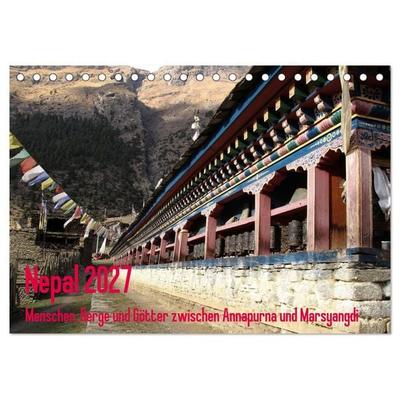 Nepal 2027 Menschen, Berge und Götter zwischen Annapurna und Marsyangdi (Tischkalender 2027 DIN A5 quer), CALVENDO Monatskalender