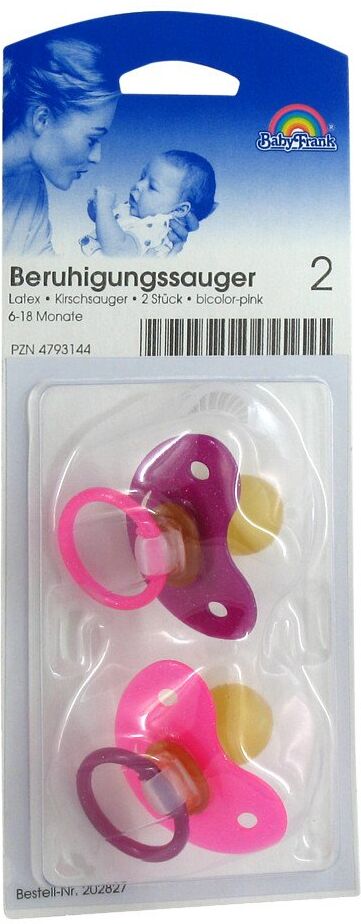 Beruhigungssauger Kirsche Lat.6-18 M.bicol.pink 2stk
