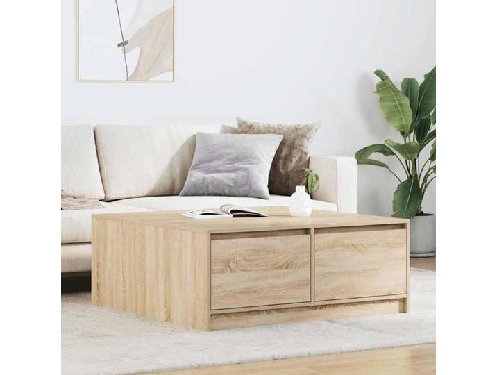 Table basse avec tiroirs chêne sonoma 100x100x40 cm table centrale table de canapé table d'accent table 3328401
