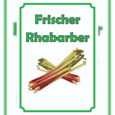 HB-Druck Frischer Rhabarber Schild Hochkant A2 (420x594mm)