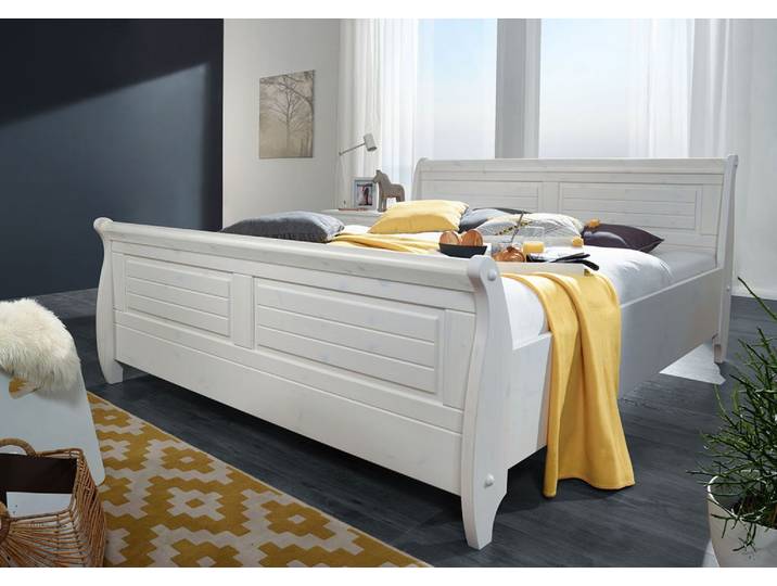 Bett 180x200cm 'Mailand-Weiß' Kiefer weiß SZ-0132