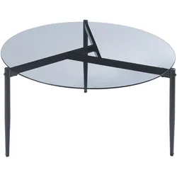 En.Casa, Couchtisch + Beistelltisch, Couchtisch Ulökantaa Ø80x40 cm Rauchglas, grau (80 x 40 cm)