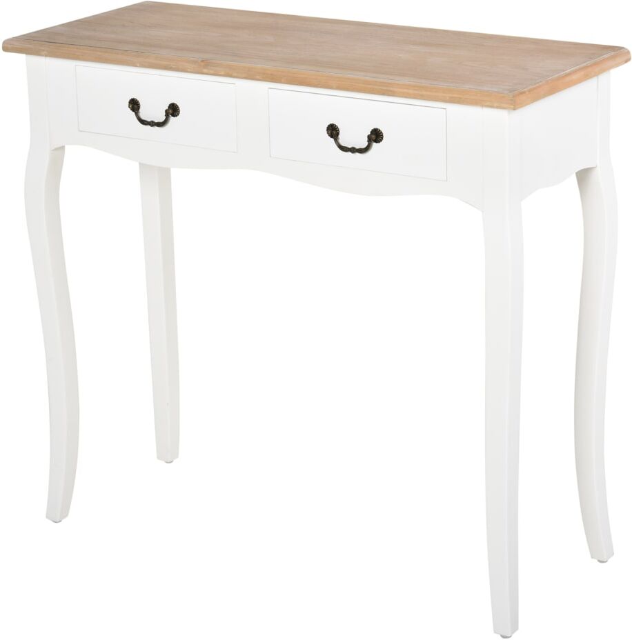 Homcom Console style table de drapier shabby chic 2 tiroirs blanc Blanc 87x78x34cm