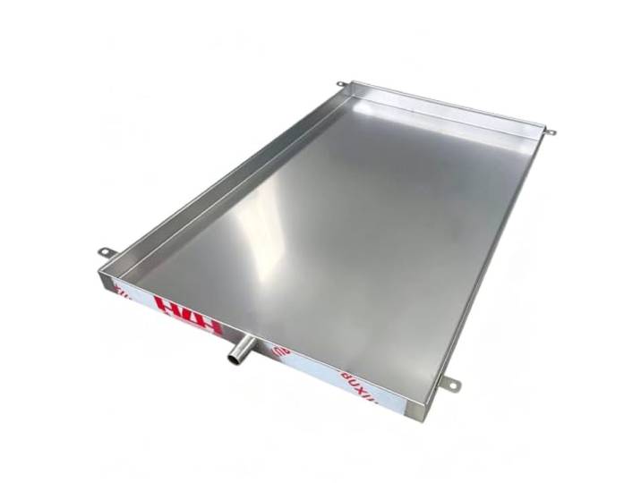 Edelstahl 304 Auffangwanne mit Ablauf, Ölauffangwanne Abtropfwanne mit 4 Befestigungslöchern, Servierplatte Edelstahl für Klimaanlagen, Blumentöpfe(42.5x91.5x5cm/16.7x36x1.97in)