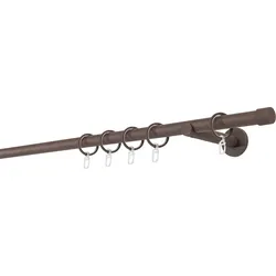 20mm,1-läufig,Rohr,Wandträger 12cm,Endstück cap Farbe: Rost, Größe: 120cm