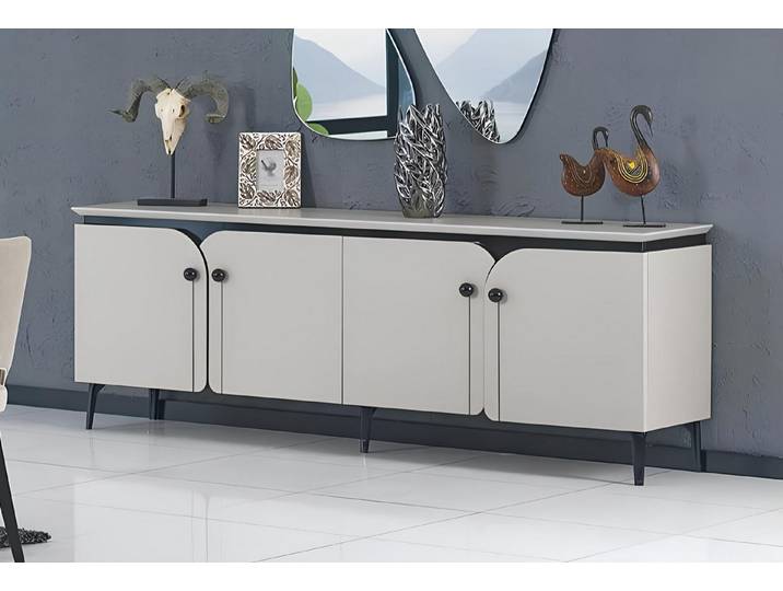 Xlmoebel Sideboard Vielseitiges Möbelstück mit Ablageflächen und Schubladen in Holzoptik (Sideboard, Sideboard), Hergestellt in Europa