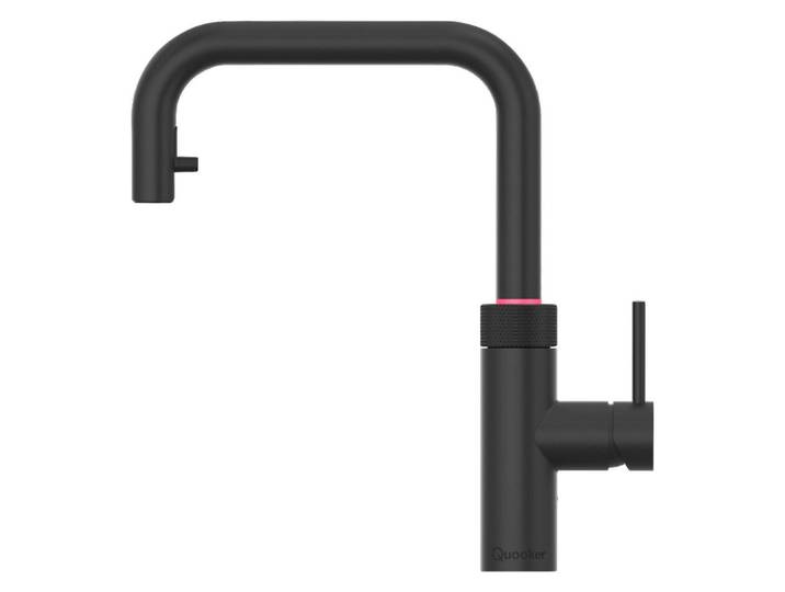 Quooker Küchenarmatur Flex Square, Schwarz, Metall, 4x33x25.6 cm, Made in Europe, flexible Anschlussschläuche, herausziehbarer Auslauf, schwenkbarer Trinkwassersystem, Keramikkartusche, für Durchlauferhitzer geeignet, Sprudelwasser geeignet, Küchen, Küchenausstattung, Küchenarmaturen