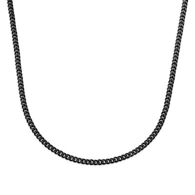Kette ohne Anhänger S.OLIVER, schwarz, Halsketten, Herren, Edelstahl, L: 50 B: 4mm, B:4mm