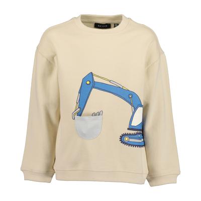 Sweater BLUE SEVEN "Sweatshirt", Jungen, Gr. 122, beige (0490, kiesel), 100% Baumwolle, normal normal, Rundhals, gerader Abschluss, Sweatshirts Sweater