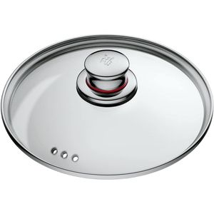 WMF Topfdeckel Quality One, mit Edelstahlring, aus Glas, mit Edelstahlknauf und Dampfventil, Ø 24 cm